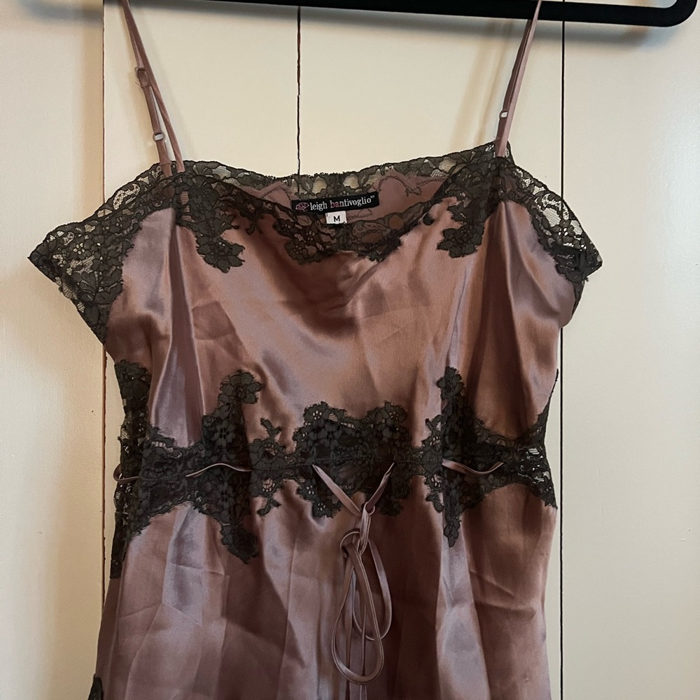Women's Lace Trim Satin Chemise